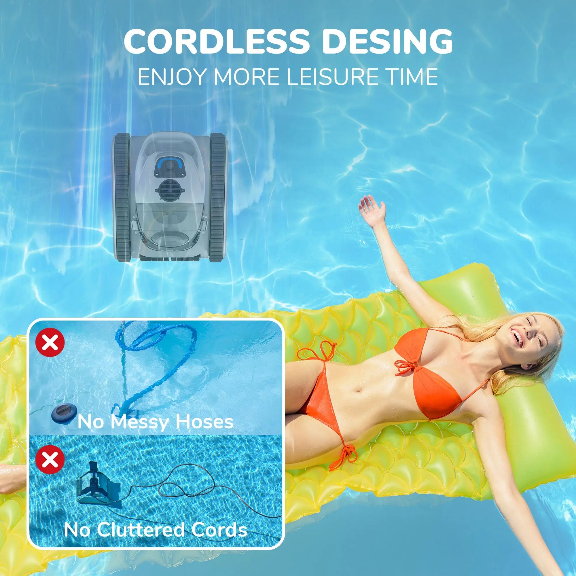 Crab Cordless Robotic Pool Vacuum Seauto