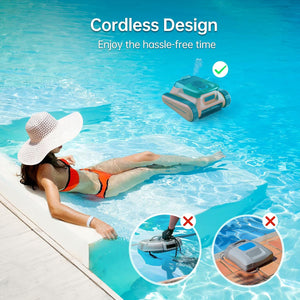 New Crab Cordless Robotic Pool Vacuum(orange+green) Seauto