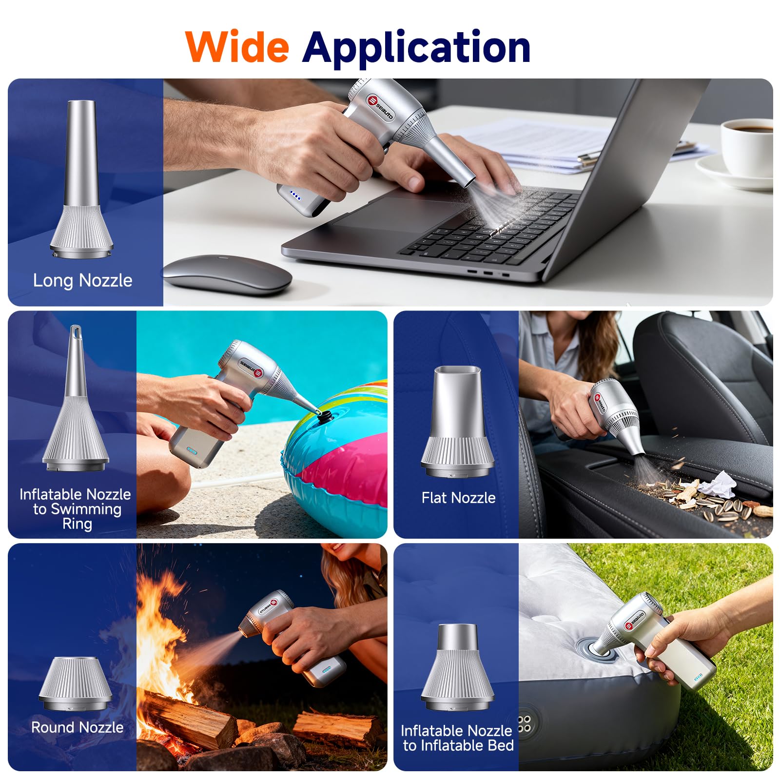 Seauto Cordless Electric Air Duster Seauto